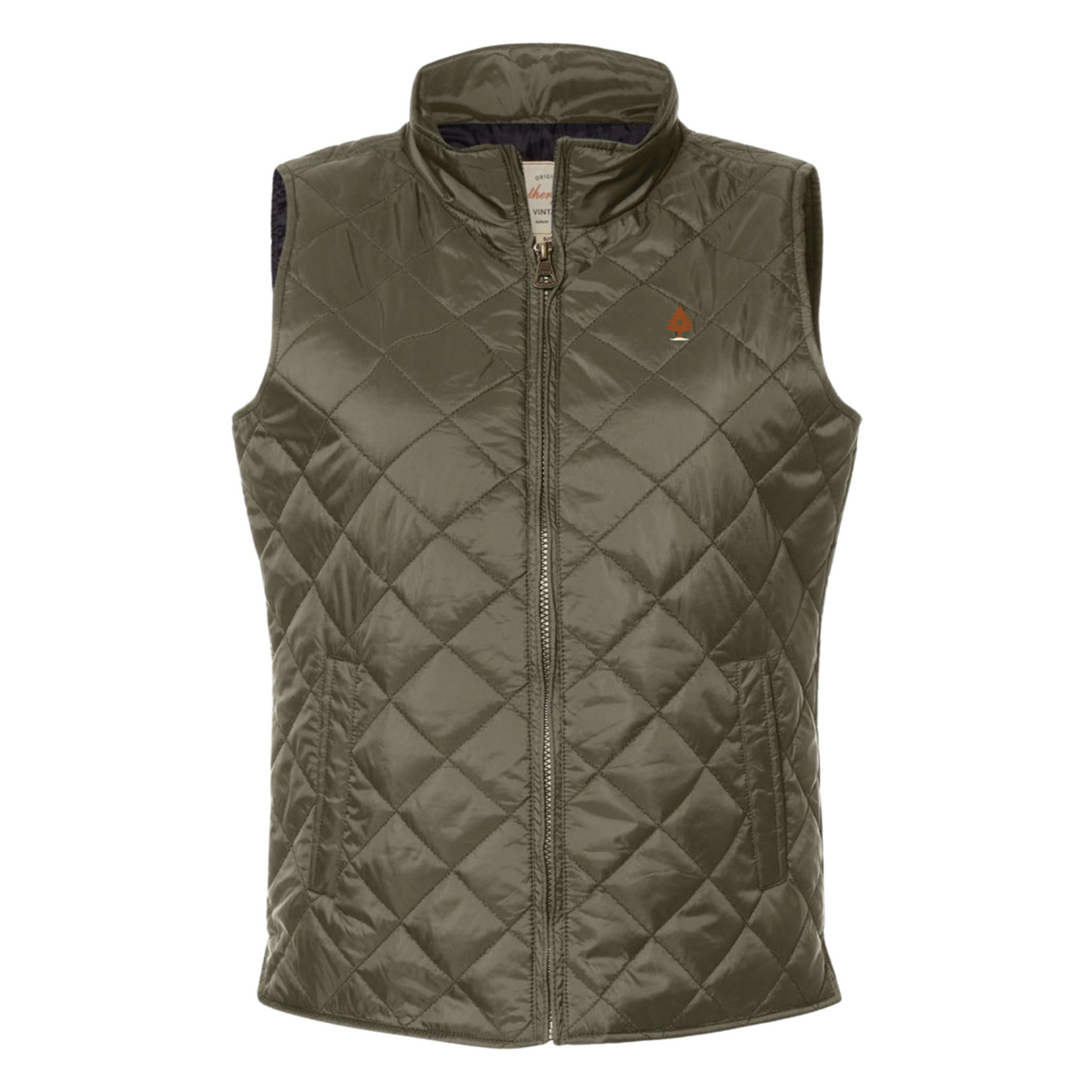 Corrine Quilted Diamond Puffer Maxi Vest In Sage – K. A. Classics