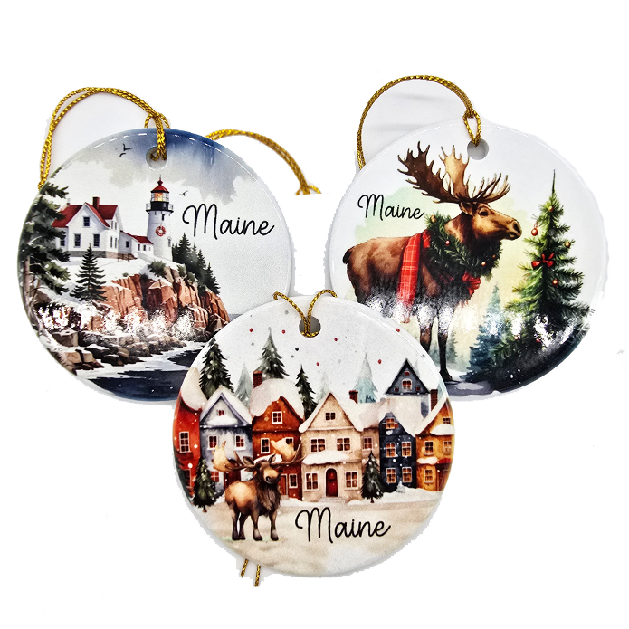 3-Pack Maine Ornaments