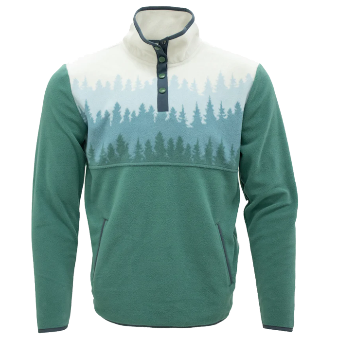 Ski Pine Cascade Ivory Fleece 1/4 Button