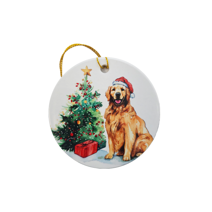 Christmas Golden Retriever Dog Ornament