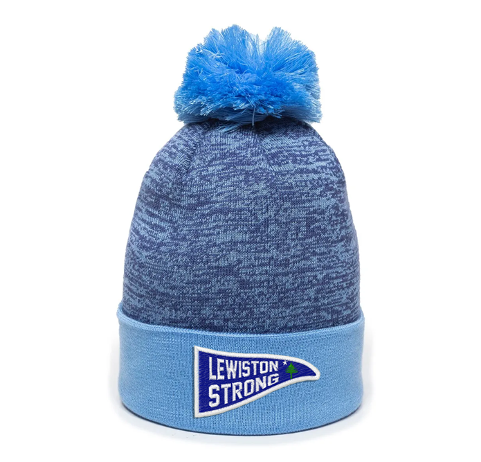 Lewiston Strong Pennant Fundraiser Pom Hat - Lt. Blue