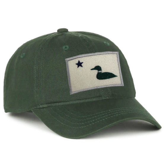 MAINE Flag Loon Patch Twill Hat