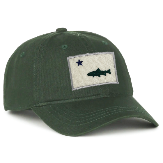 MAINE Flag Trout Patch Twill Hat