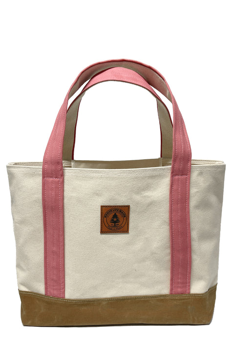 Lands End Canvas Small Tote Bag Red Brown MONOGRAMED A